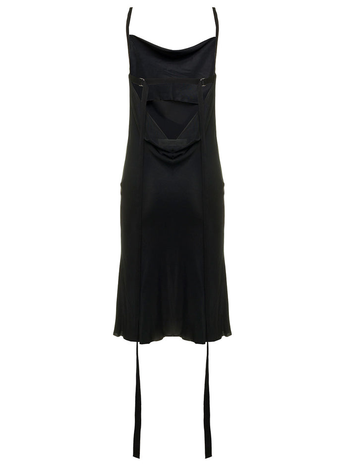 Ann Demeulemeester Womans Black Viscose Dress Cupro