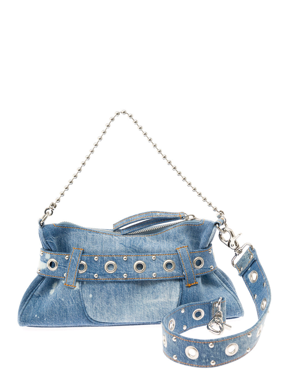 Gothic Light Blue Crossbody Bag With Belt Dsquared2 Denim Woman Shoulder