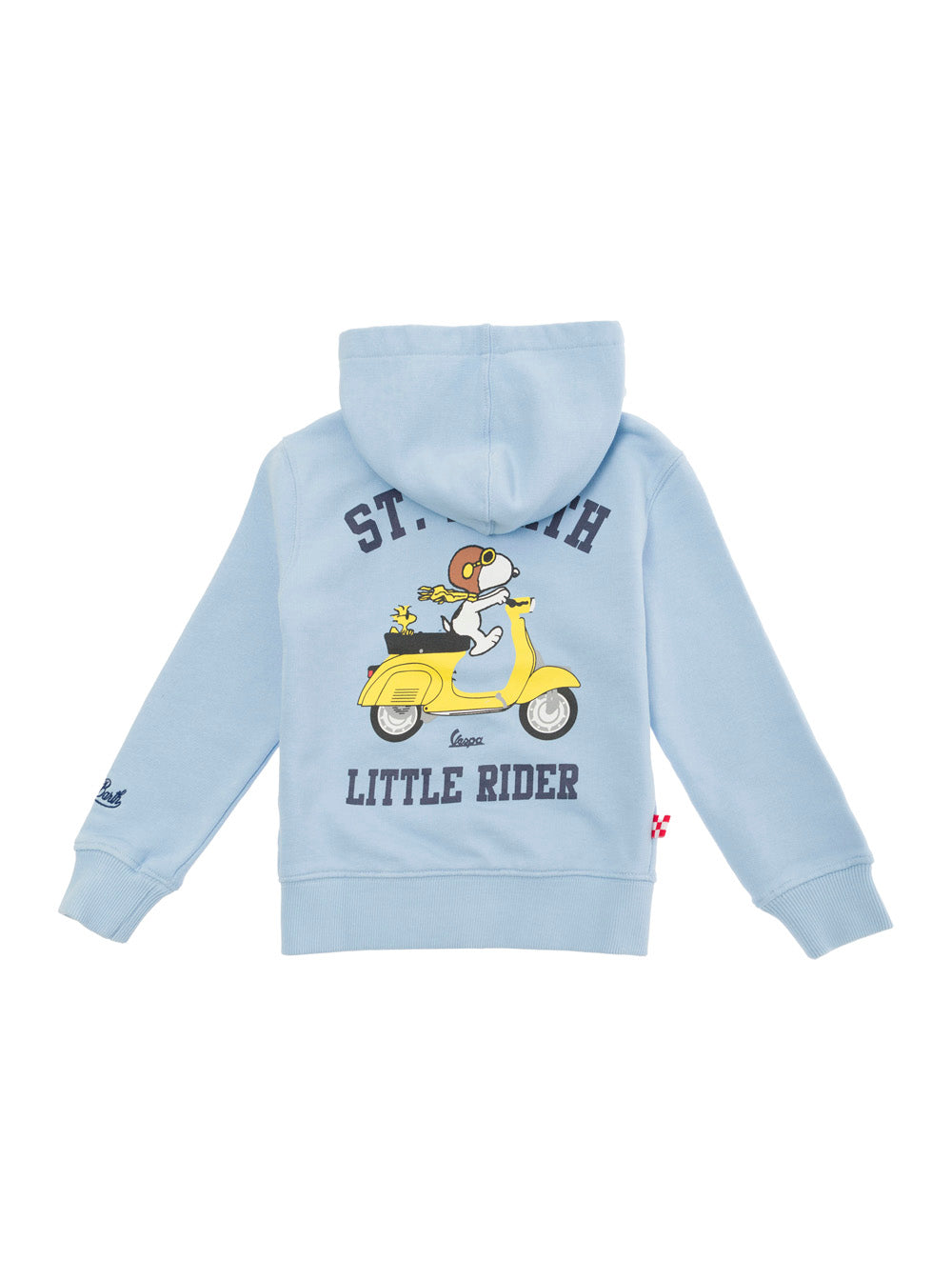 Coney Light Blue Hoodie With Snoopy Special Rider Print Cotton Man Sweatshirts