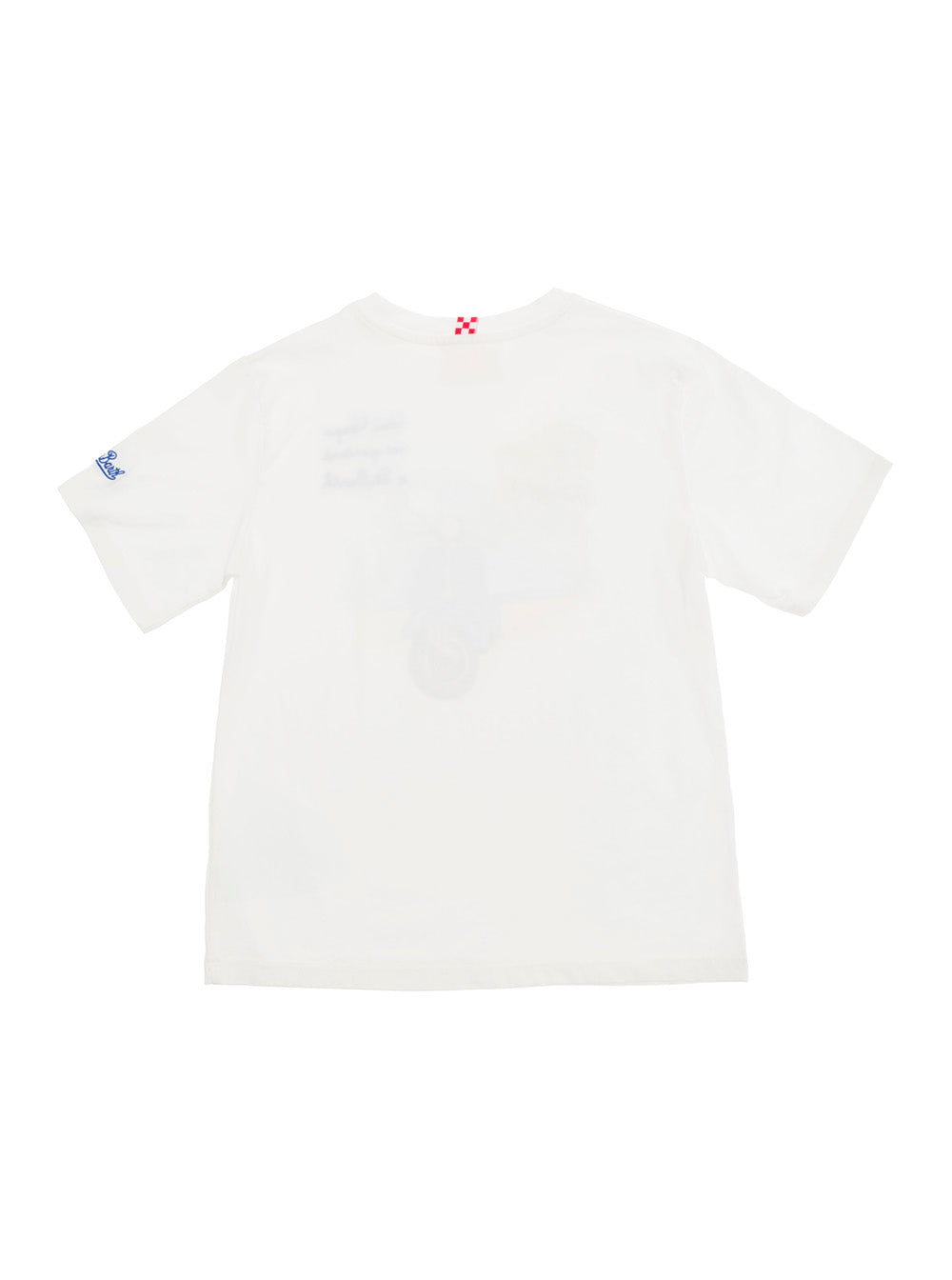 White T-Shirt With Vespa Embroidery Cotton Boy Tshirts And Polo Shirts