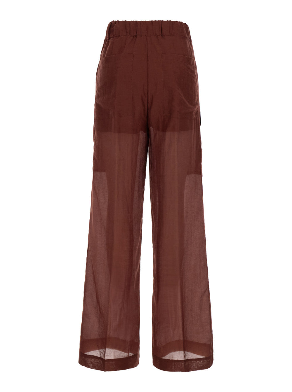 Red-Purple Pants With Drawstring Techno Fabric Woman Blu Trousers