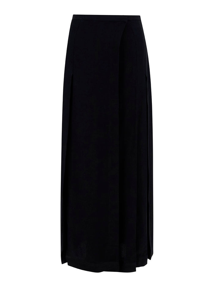 Long Black Wrap Skirt Viscose Woman