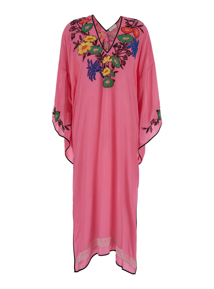 Emanuela Kaftan Pink Viscose Beachwear
