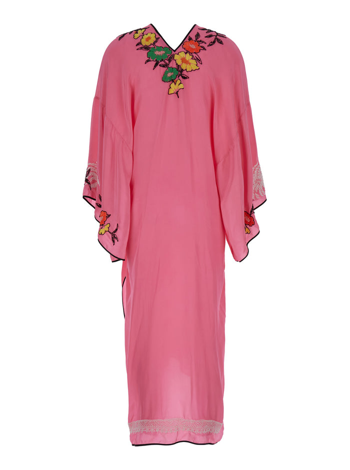 Emanuela Kaftan Pink Viscose Beachwear