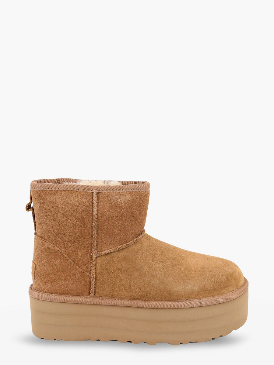 Classic Mini Platform Suede Ankle Boots Brown