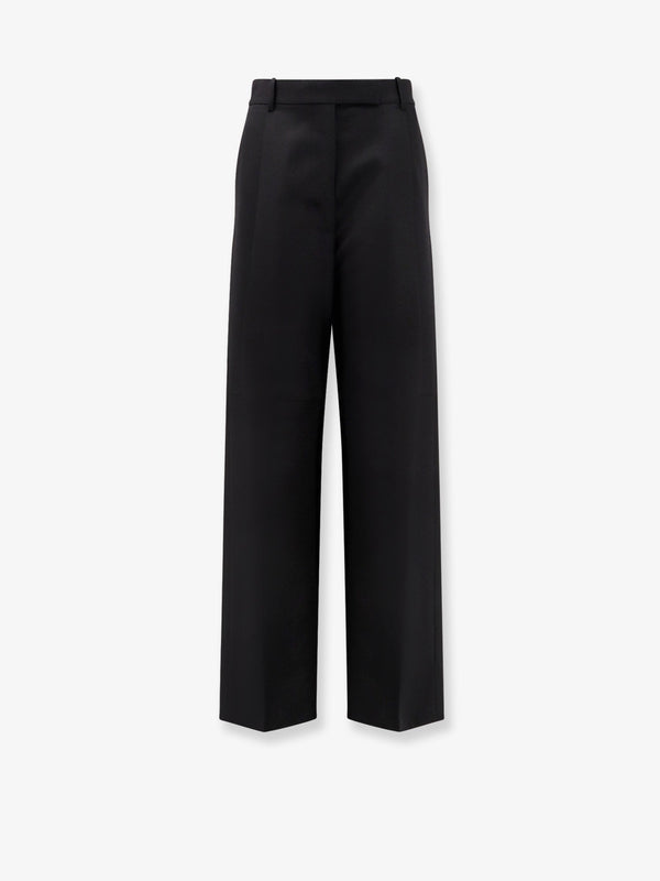 Pleated Wool Trousers Black
