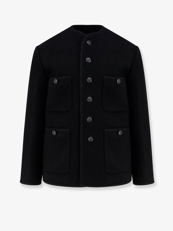 Tweed Blazer With Embroidered Trim Black Shell: Wool Blazers
