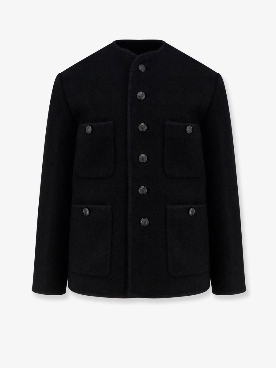 Tweed Blazer With Embroidered Trim Black Shell: Wool Blazers