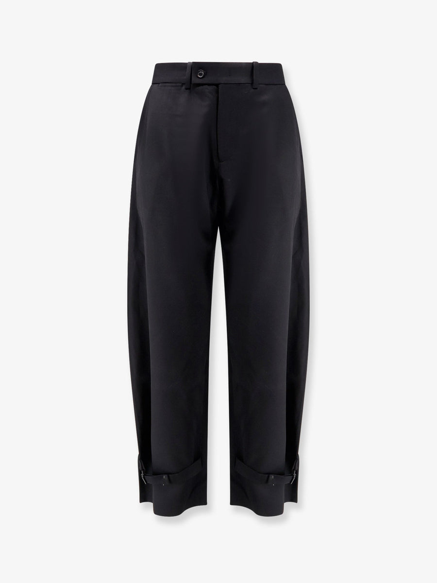Wool Blend Unisex Trousers Black