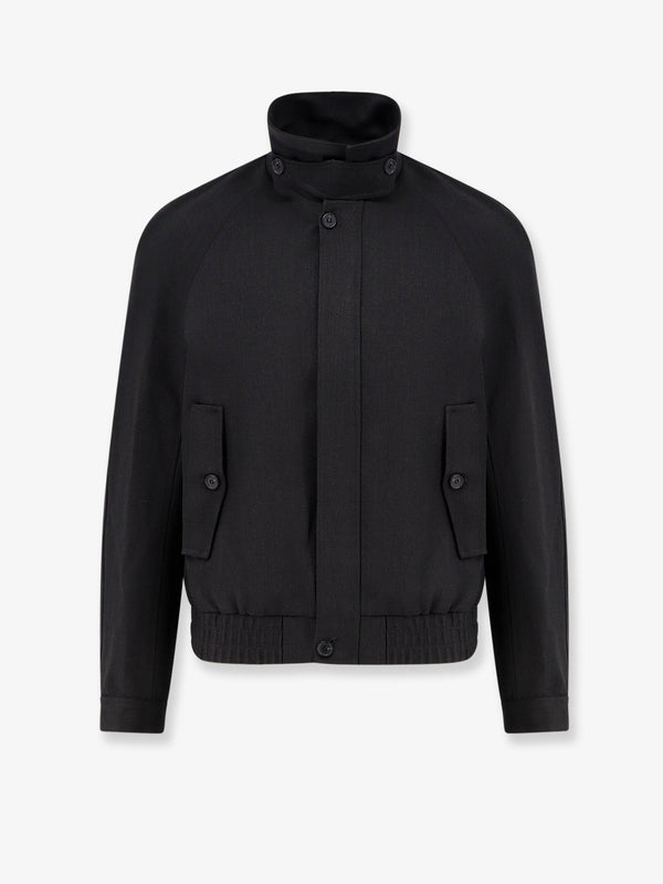 Wool-Blend Zip Jacket Gray Shell: Wool