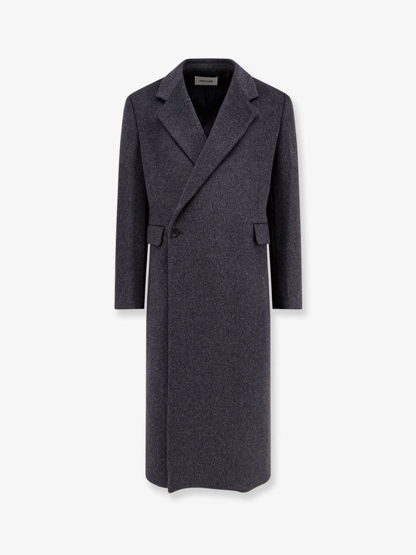 Tailored Wool And Cashmere Coat Grey Shell