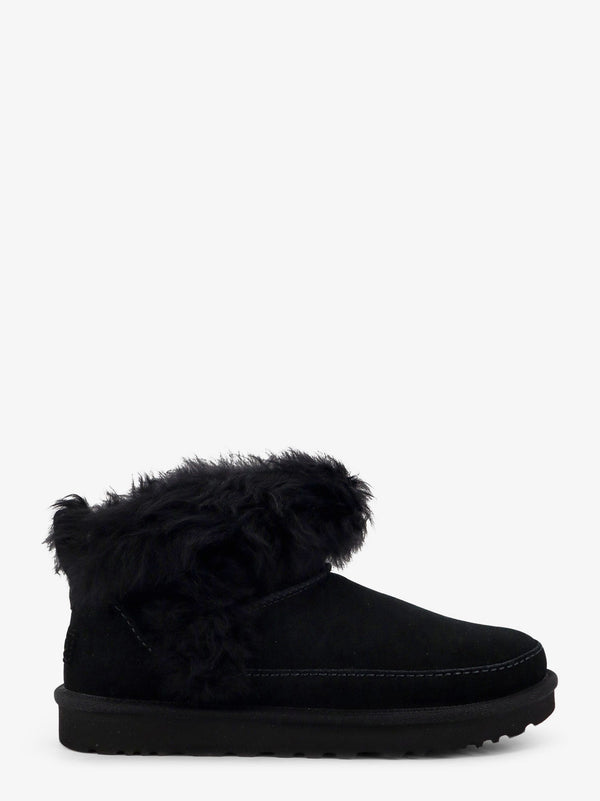 Classic Ultra Mini Suede Boots Black Leather/rubber