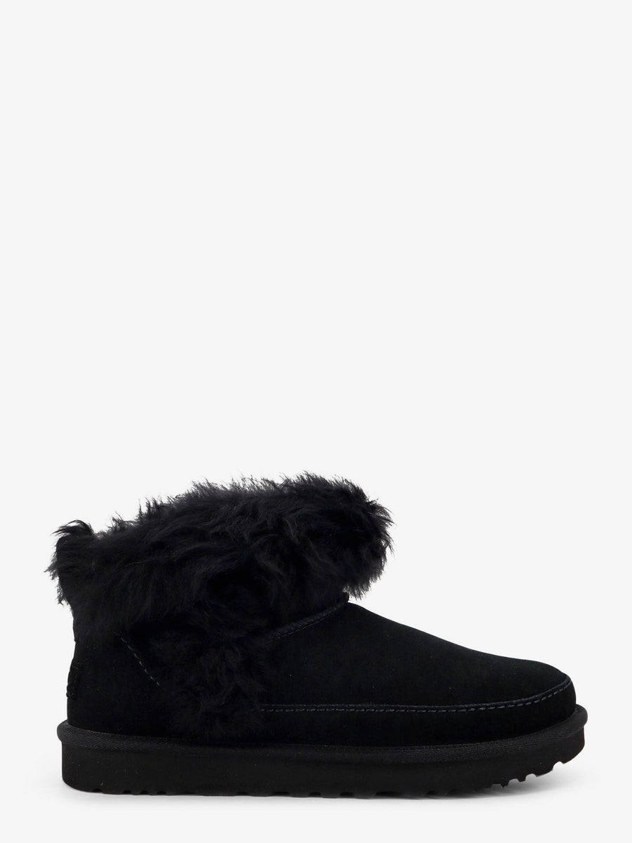 Classic Ultra Mini Suede Boots Black Leather/rubber