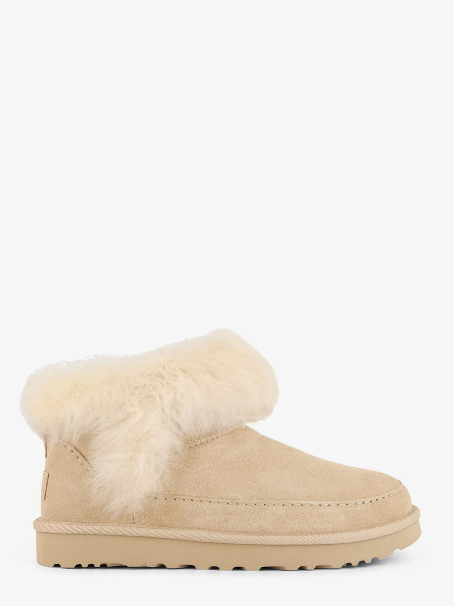 Classic Ultra Mini Suede Boots Beige Pelle