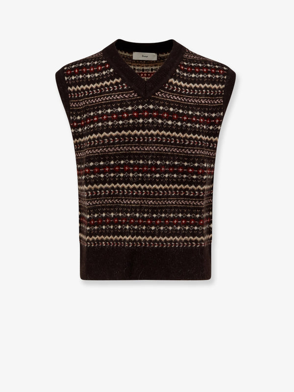 Unisex V-Neck Vest Brown Shell 1: Nylon