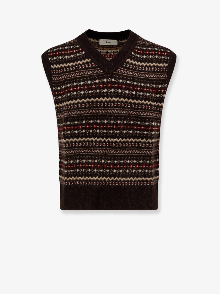 Unisex V-Neck Vest Brown Shell 1: Nylon