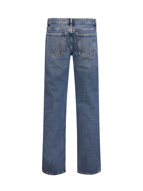 Blue Regenerative Denim Double-Waist Jeans Recycled Cotton
