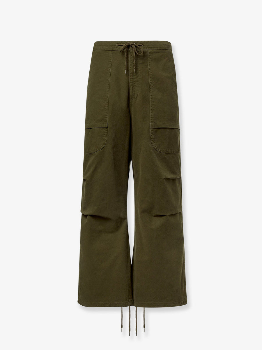 Cargo Trousers With Drawstring Green Cotton