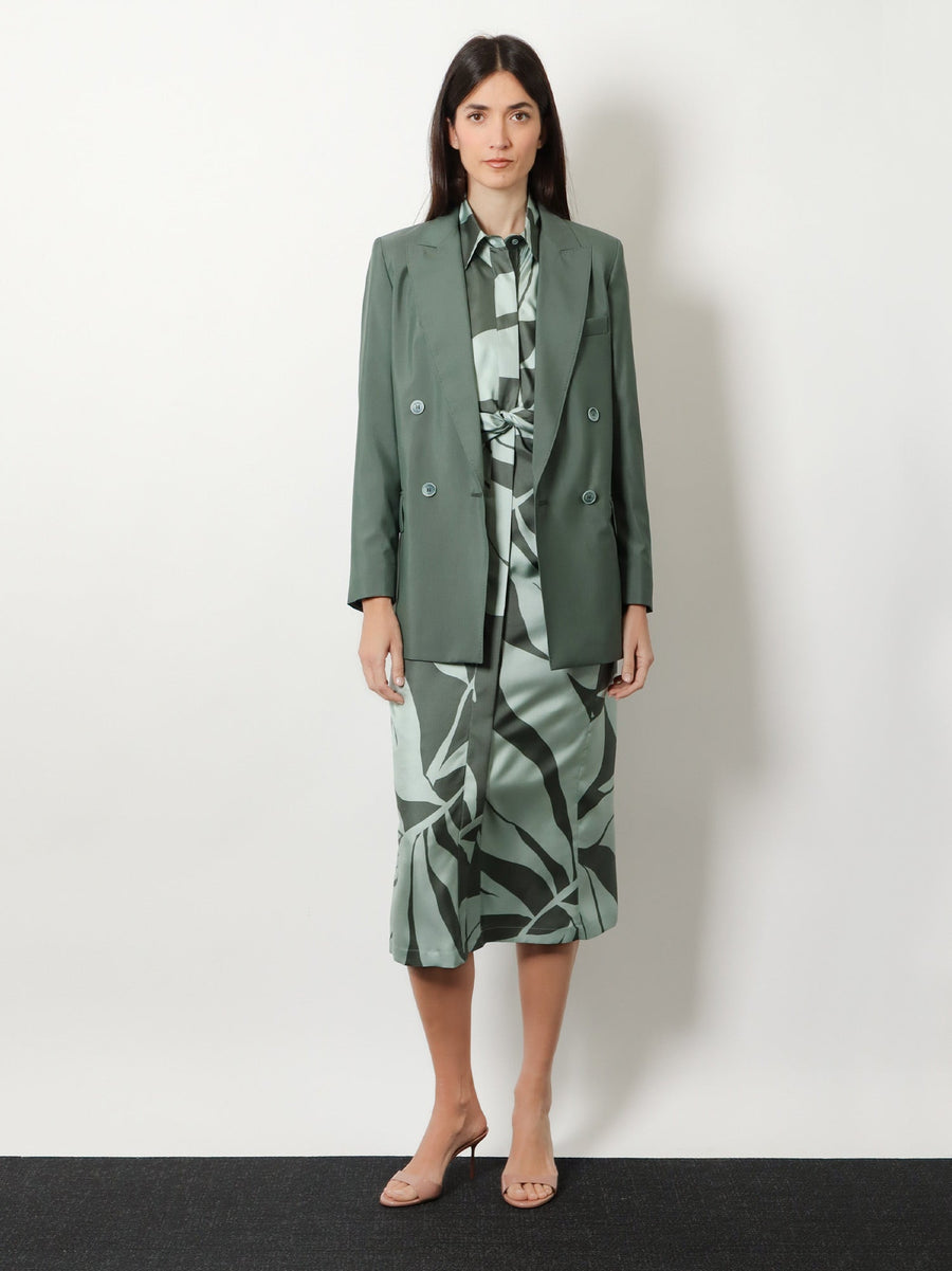Blazer Mxmalbata Virgin Wool & Silk Green Blazers