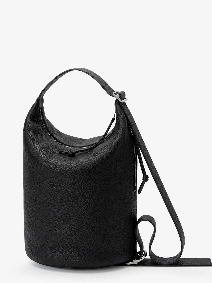 Crossbody Bag Loop Black Leather Belt