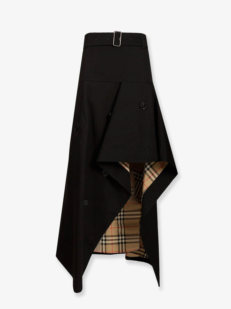 Trench Skirt Heather Black Cotton