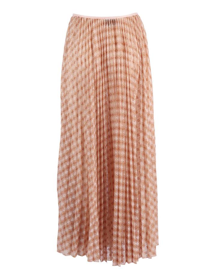 Pleated Skirt Diamond Jersey Pink