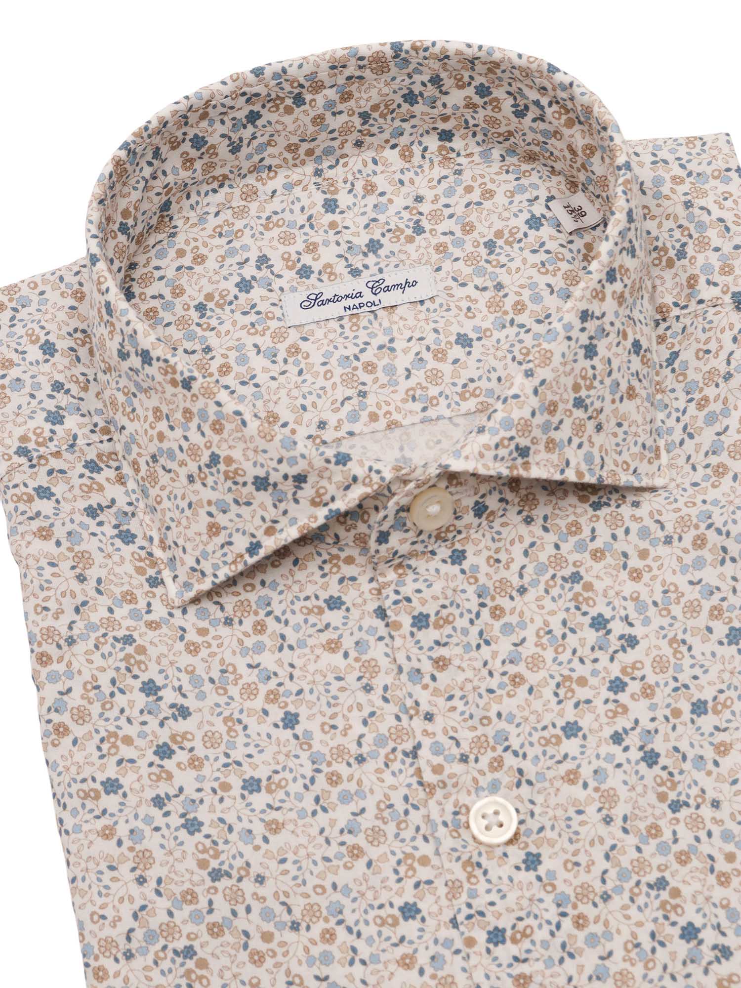 Mens Shirt Beige Cotton