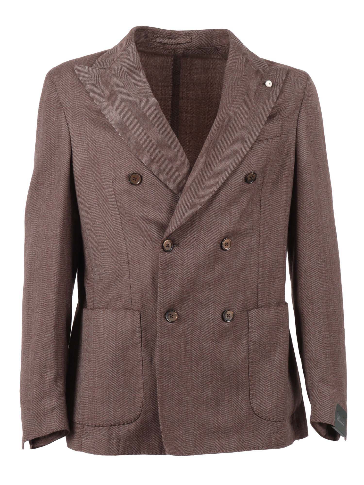 Jacket Brown Virgin Wool Polyester