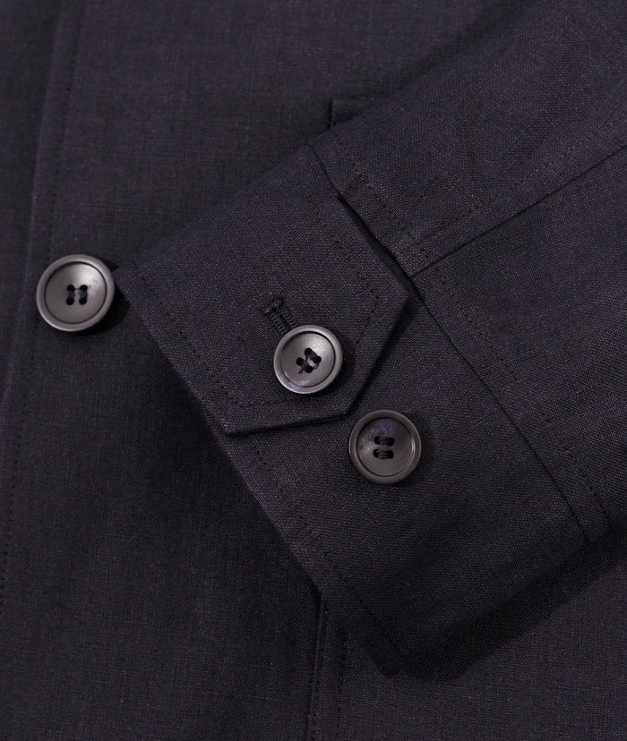Havana Linen Safari Jacket Blue Saharian