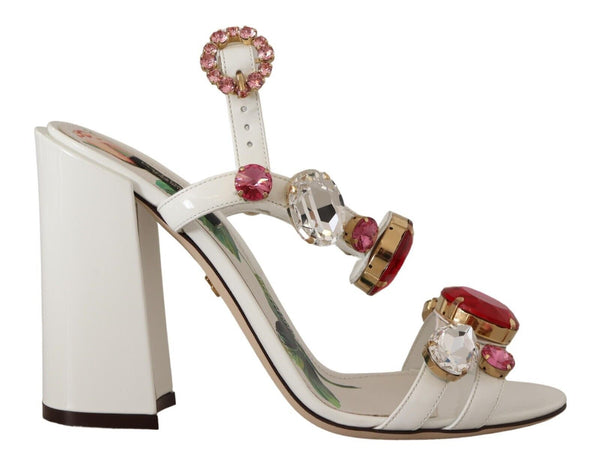 Dolce & Gabbana 100% Leather heel sandal in white