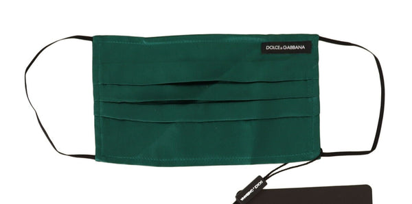 Dolce & Gabbana 100% Silk face mask in green