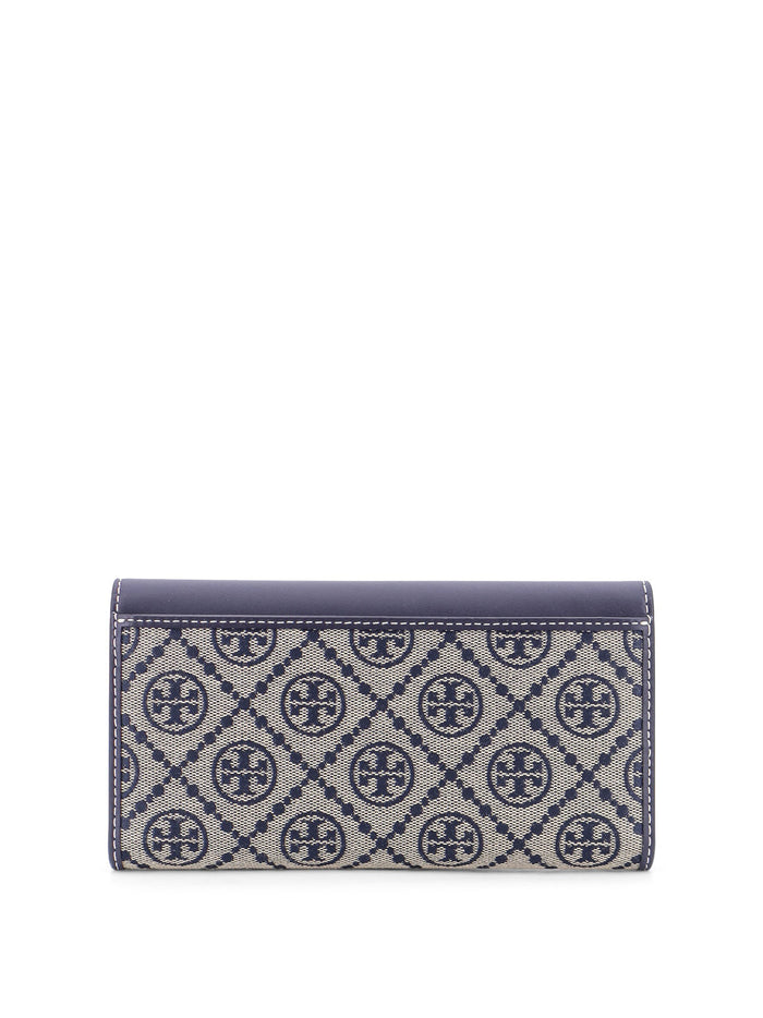 Tory Burch Wallets Navy Pelle/cotone/poliestere