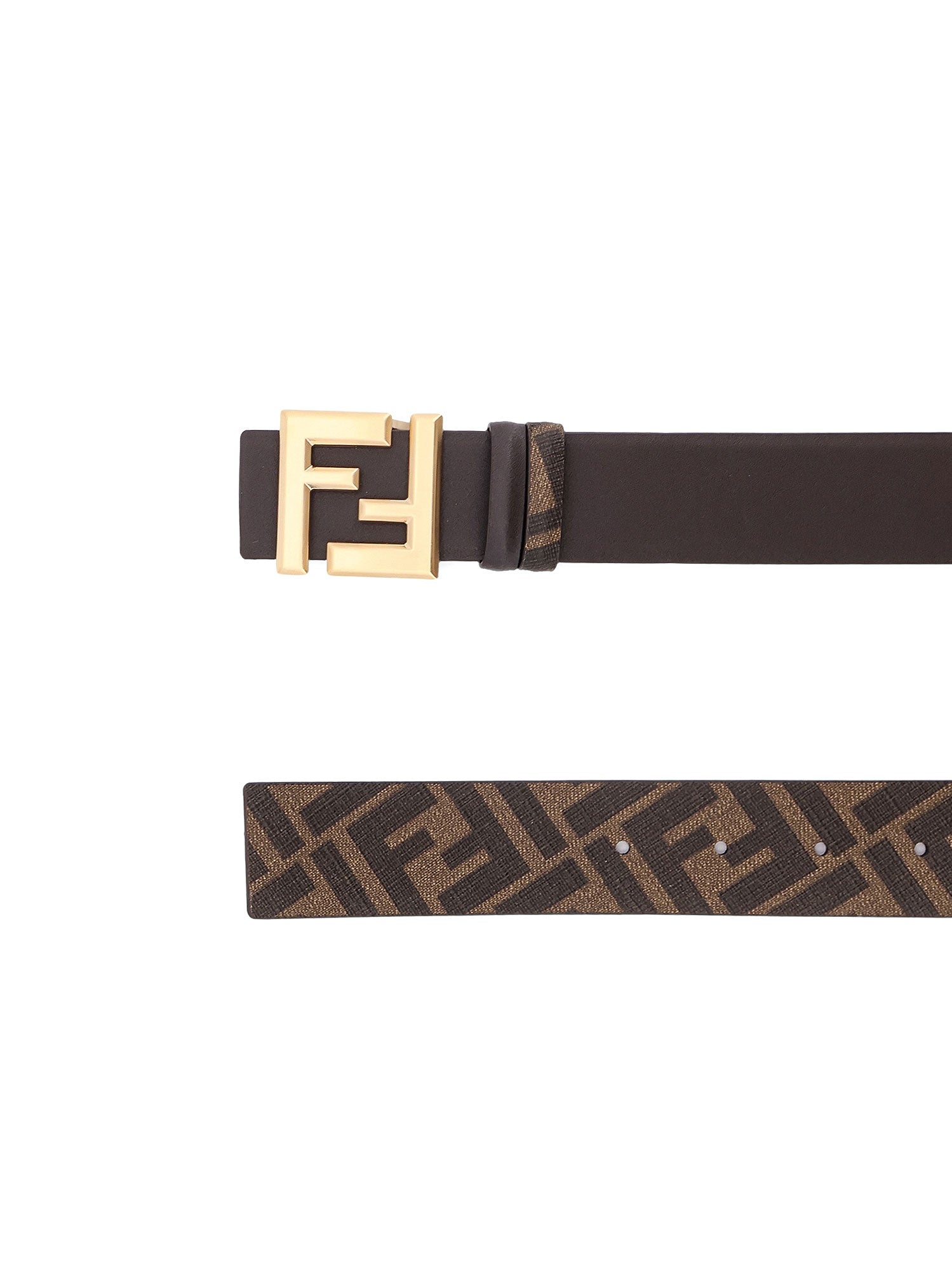 Fendi Belts Ebano+tb Moro+o Sat Pelle/tela Ff