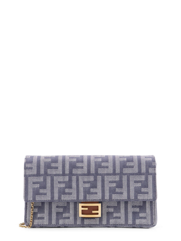 Fendi Bags Mirto+dark Nut+os Tessuto Jacquard Ff/pelle