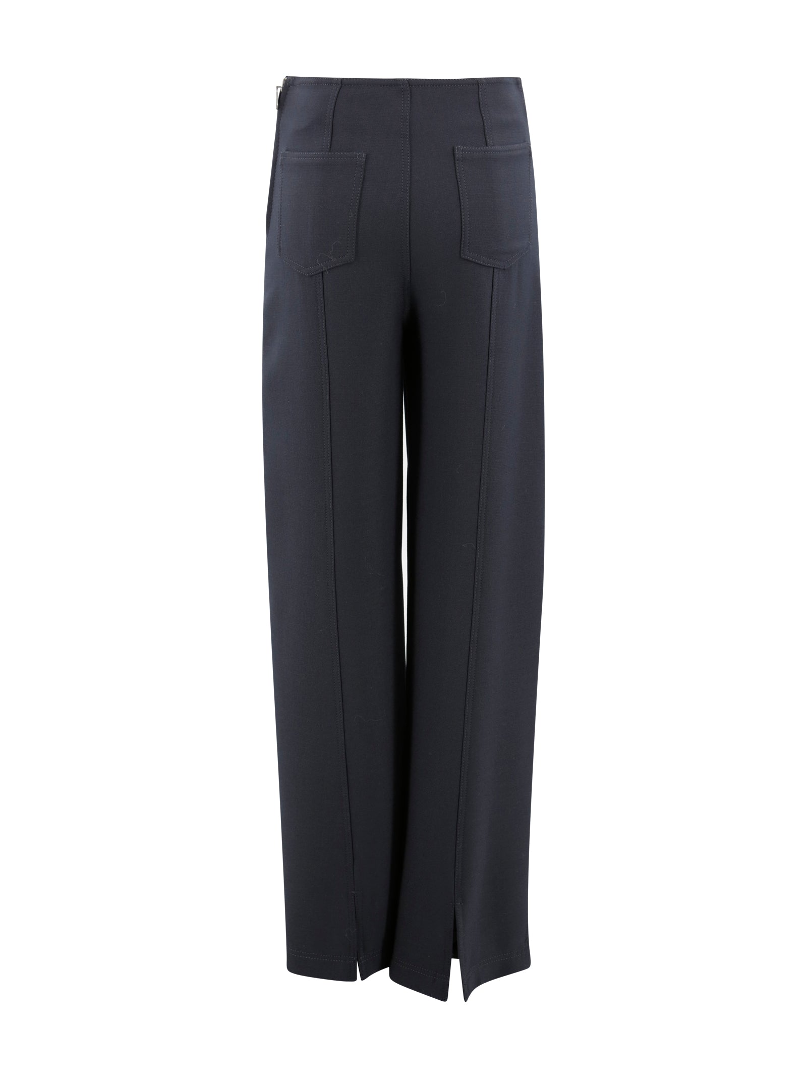 Etro Trousers Blu Polyestere Lana Elastane
