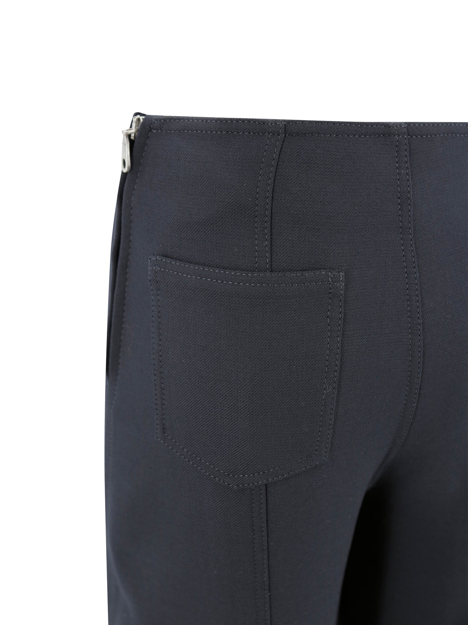 Etro Trousers Blu Polyestere Lana Elastane