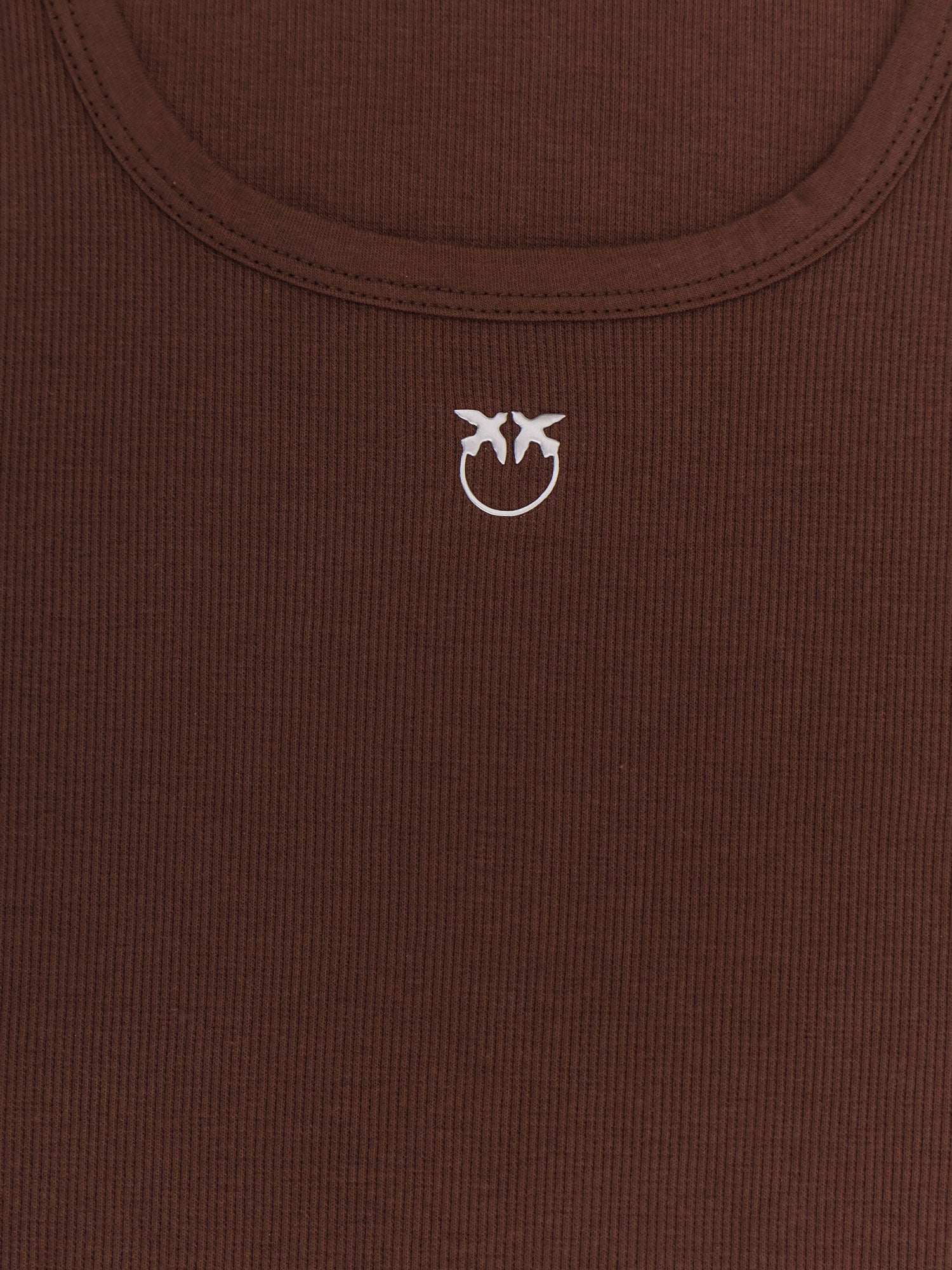 Pinko T-shirts and Polos Brown Cotone Elastan