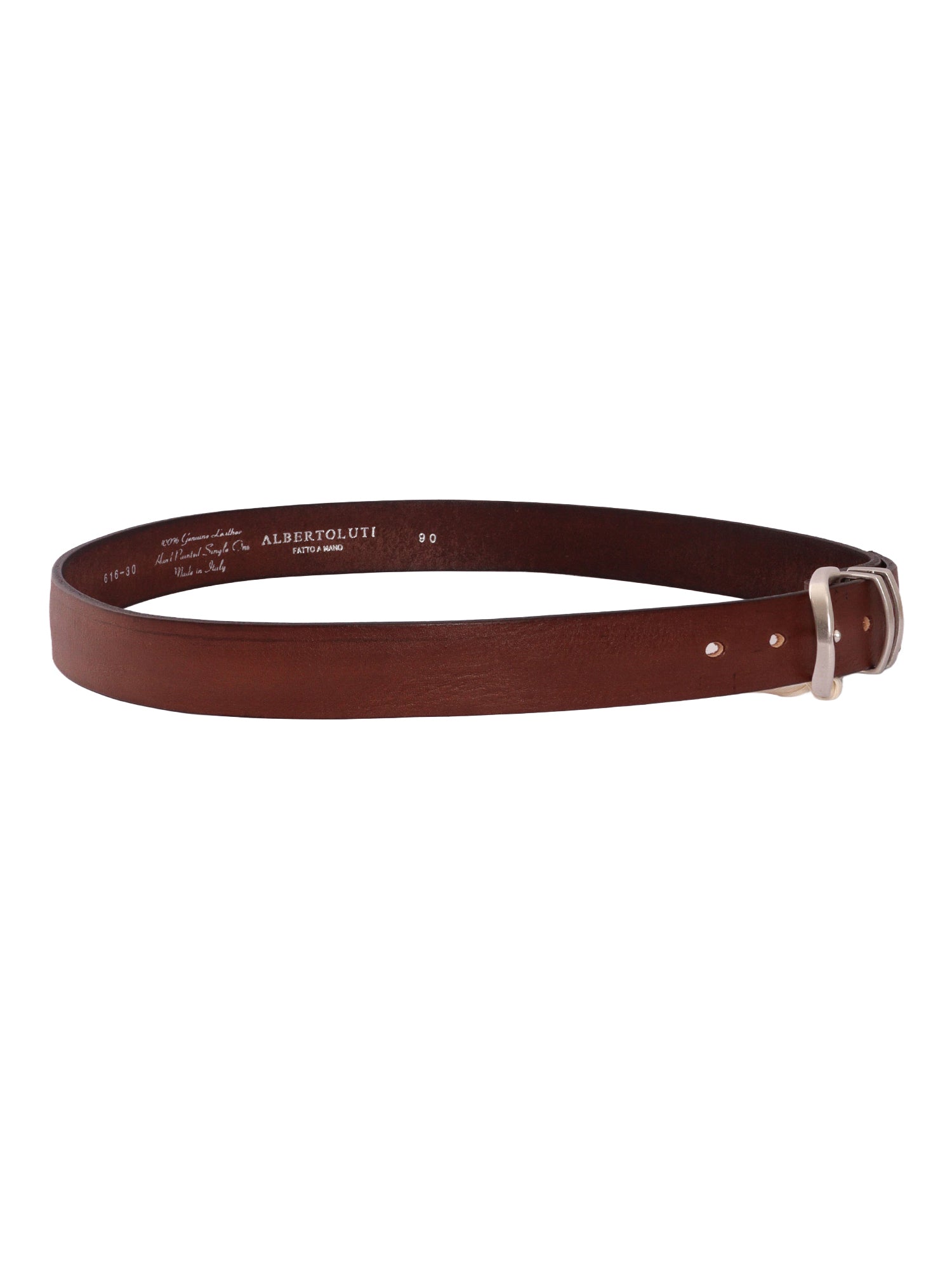 Garment-dyed belt Brown Leather