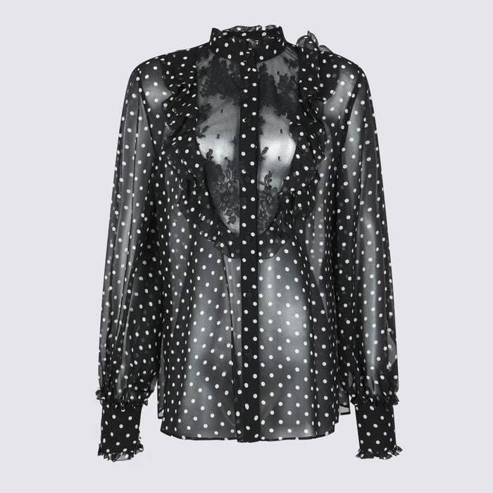 Valentino Shirts Nero/betulla _silk
