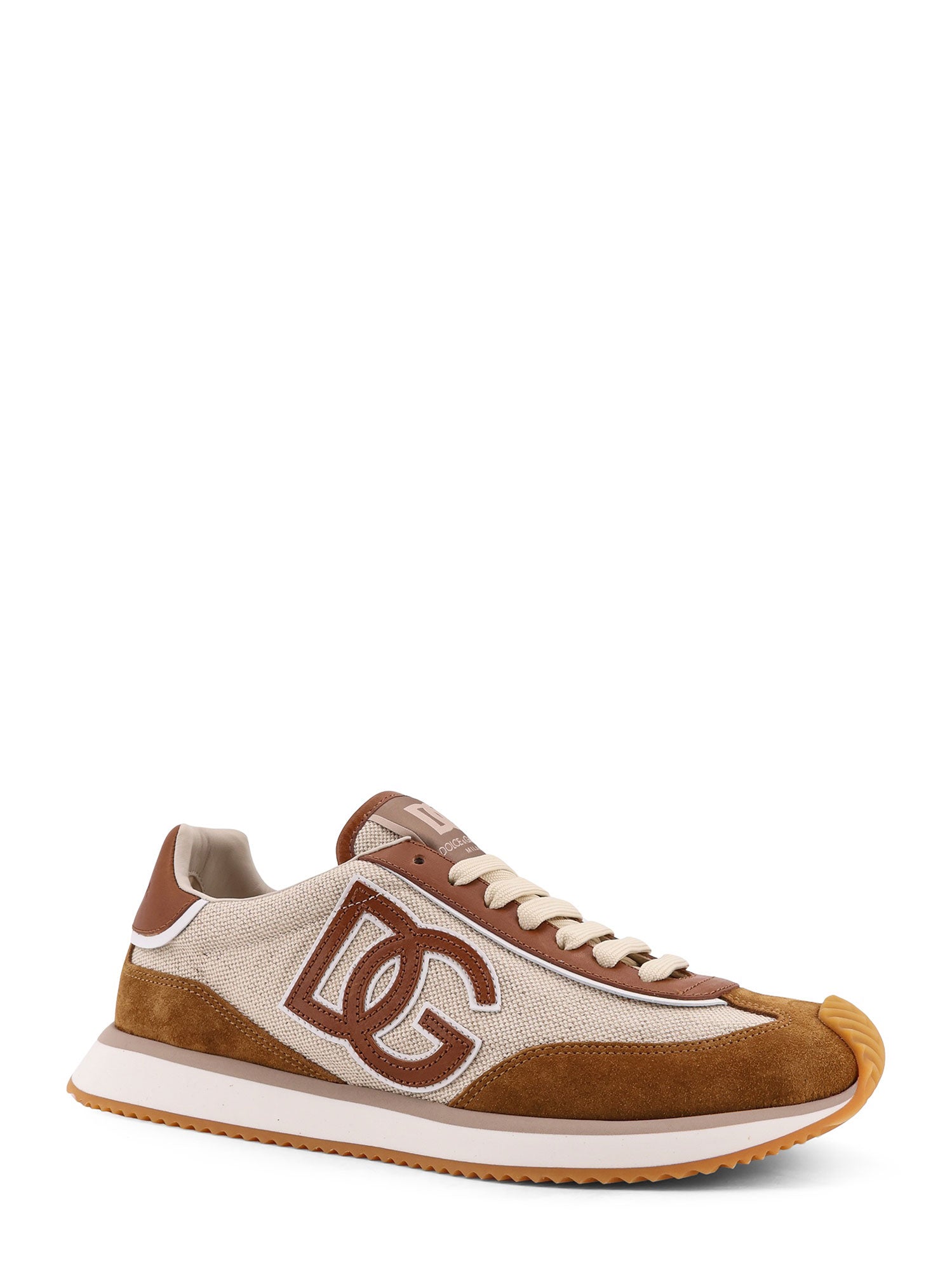Dolce & Gabbana Sneakers Avorio Caramello Canvas/pelle