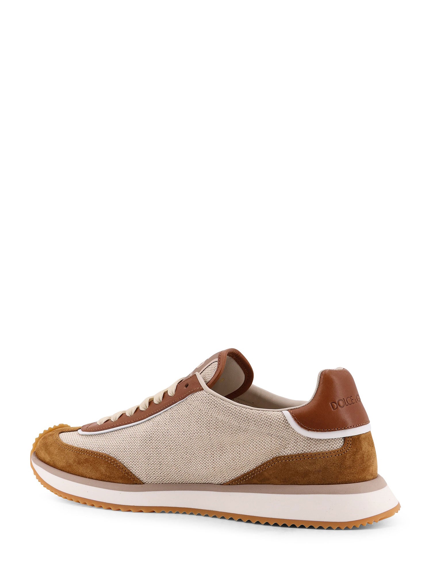 Dolce & Gabbana Sneakers Avorio Caramello Canvas/pelle