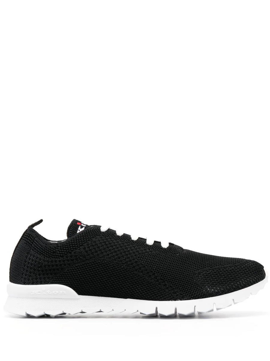Kiton Outer: Cotton 90% sneaker in black