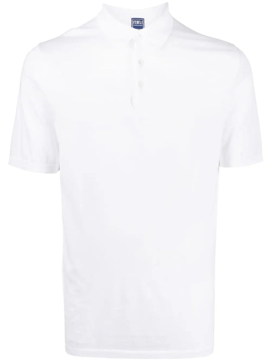Fedeli Cotton 100% polo shirt in white
