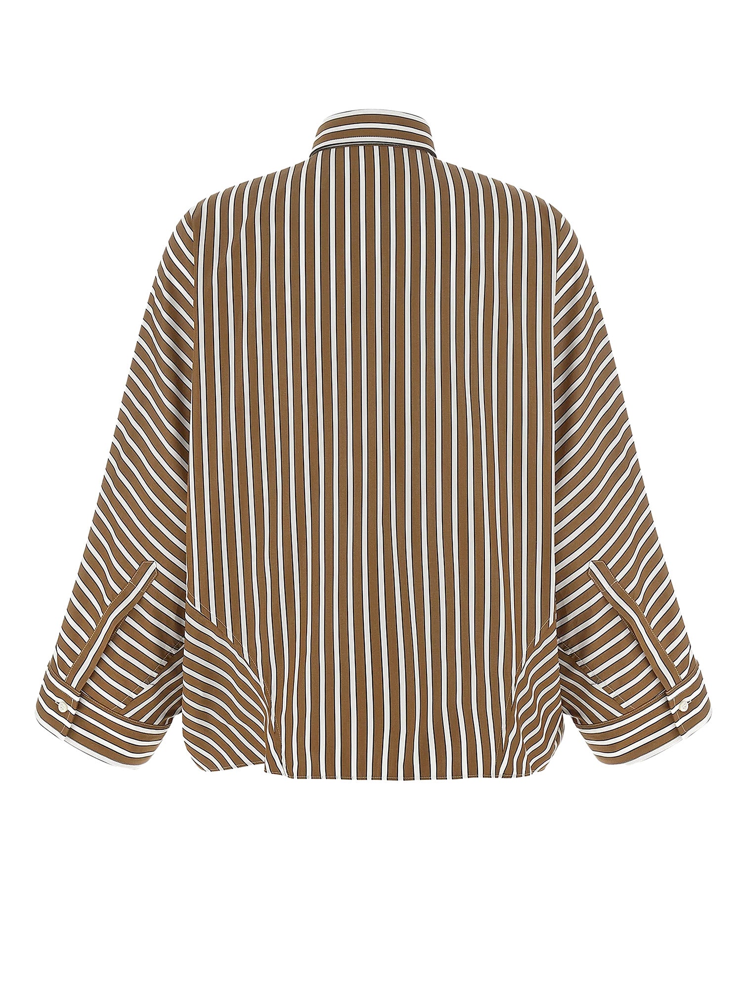 Brunello Cucinelli Shirts Tobacco/black/white Line Cotone