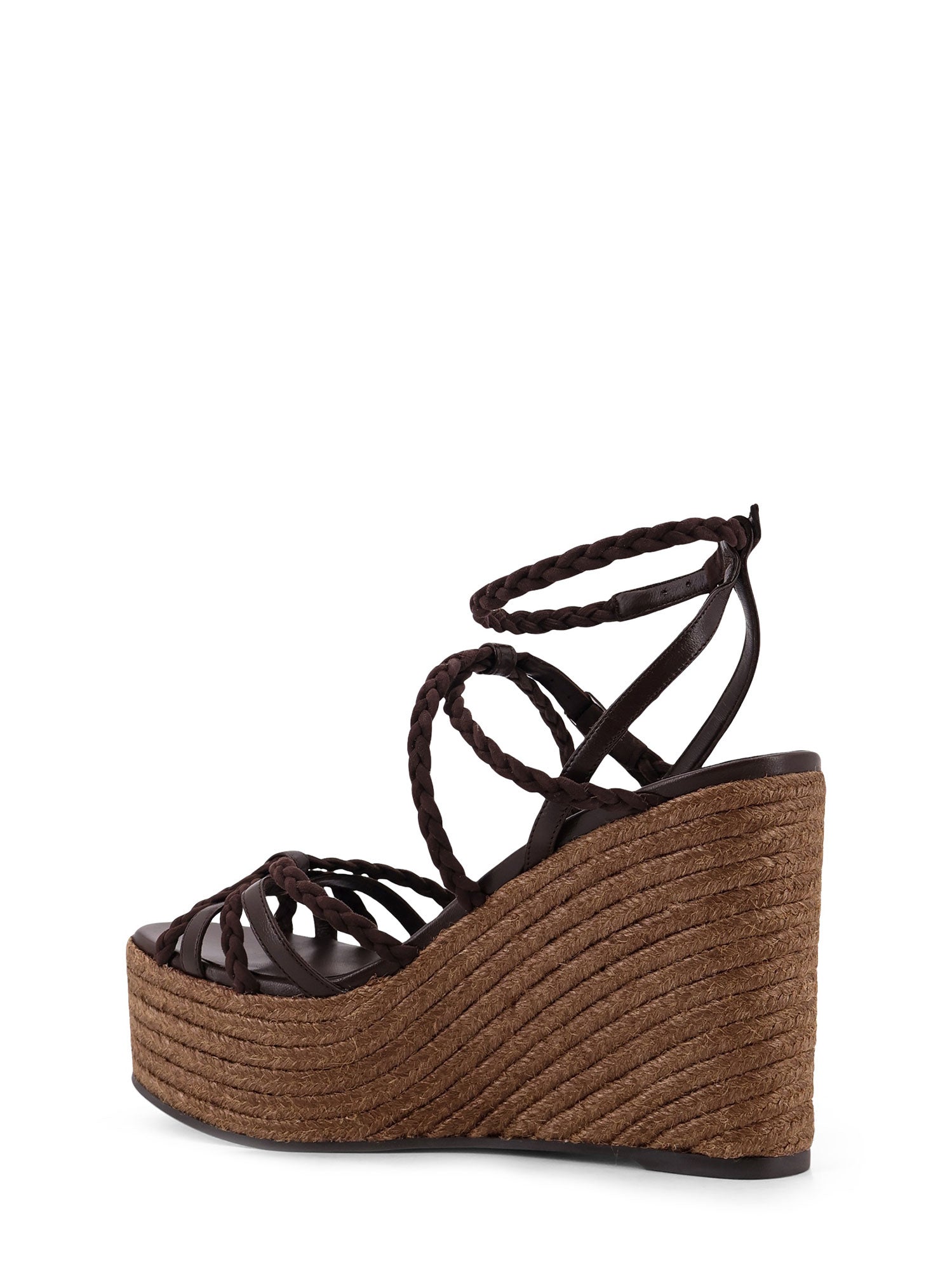 Jimmy Choo Sandals Chocolatecoffee Pelle/rafia