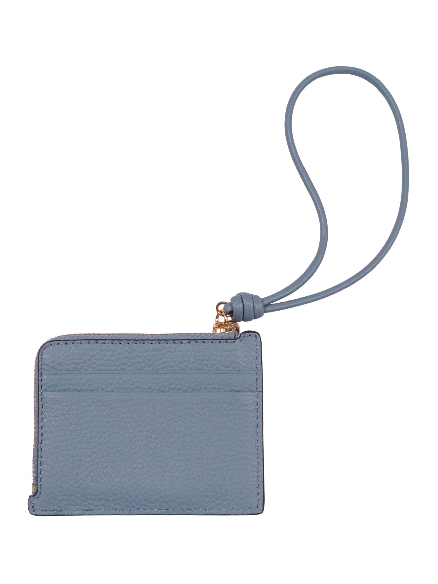 SM CARD CASE WRISTLET Light Blue Cow Leather Handbag