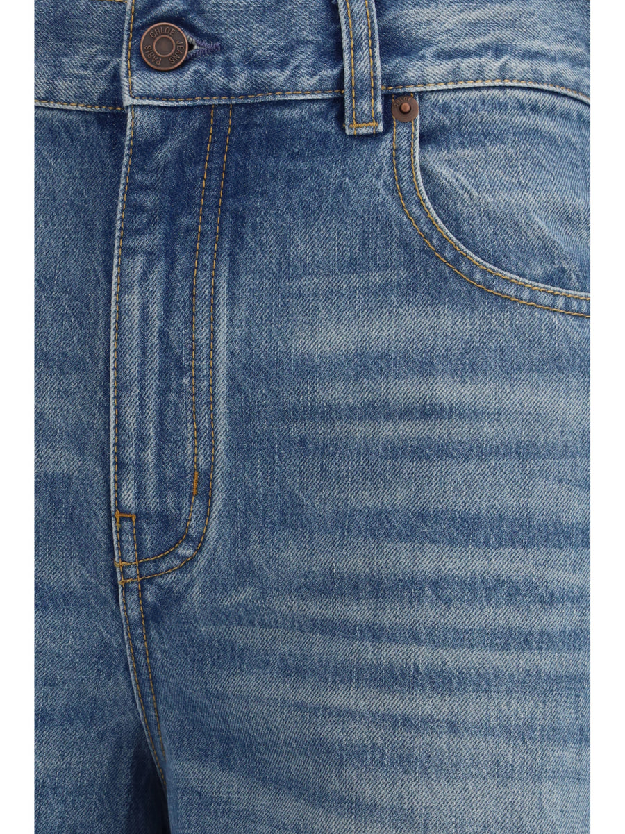 Jeans High-Rise Wide-Leg Dream Blue Cotton
