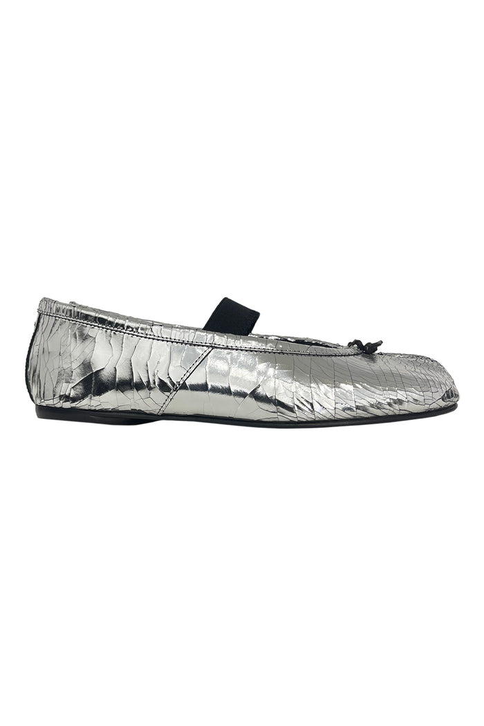 Tabi Ballerina Broken Mirror Metallic Calf Leather Calzature