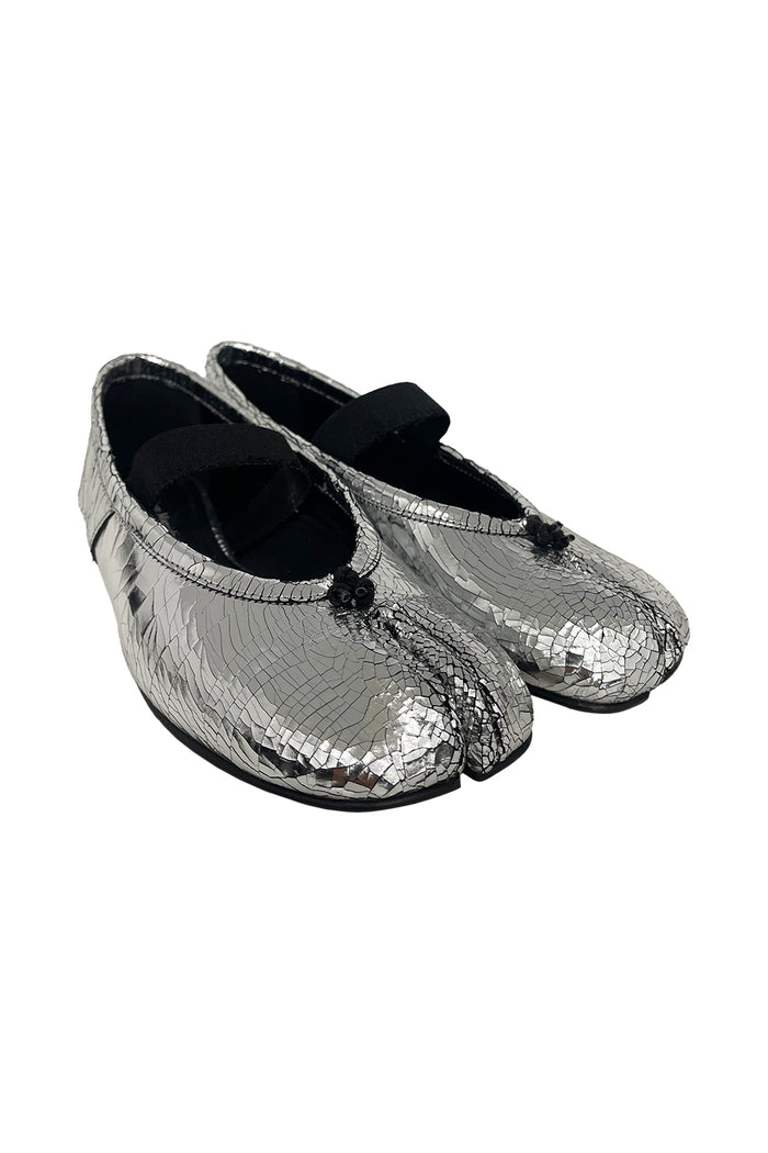 Tabi Ballerina Broken Mirror Metallic Calf Leather Calzature