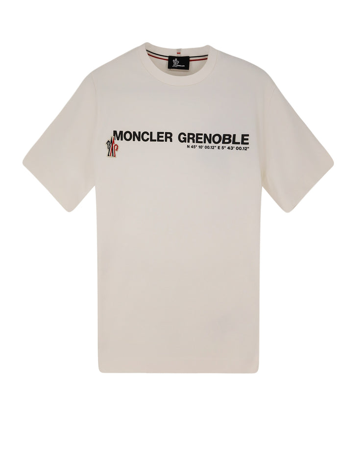 Moncler Grenoble T-Shirts And Polos White Cotone